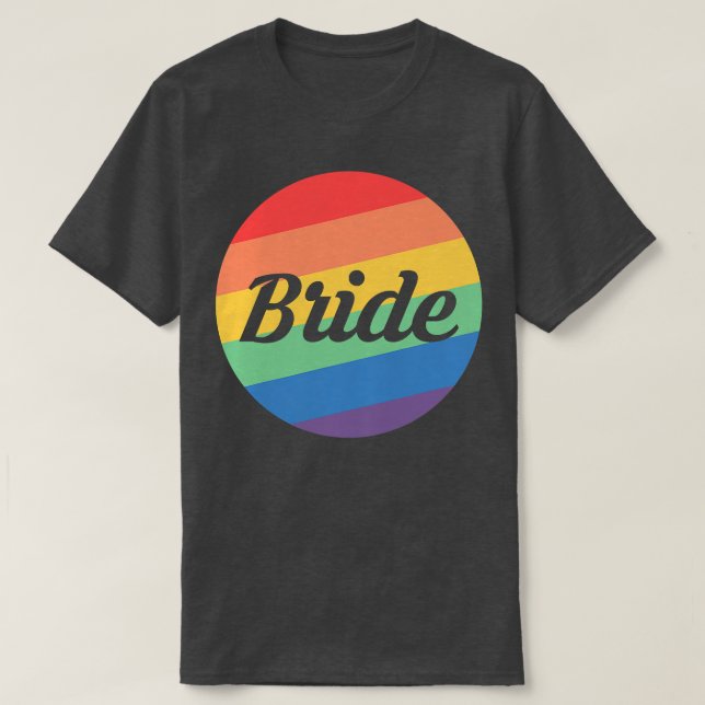 Womens Rainbow Colours Bride LGBT Premium  T-Shirt (Design Front)