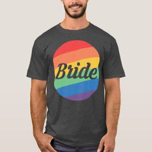 Womens Rainbow Colours Bride LGBT Premium  T-Shirt