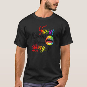 Womens Rainbow Lips Queens Are Born On May 1St Tau T-Shirt