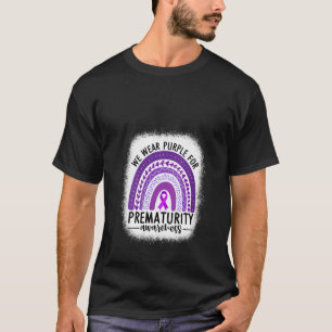 Womens Rainbow Preemie We Wear Purple For Prematu T-Shirt
