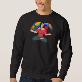 Womens Rainbow Purple Yoga Sweatshirt