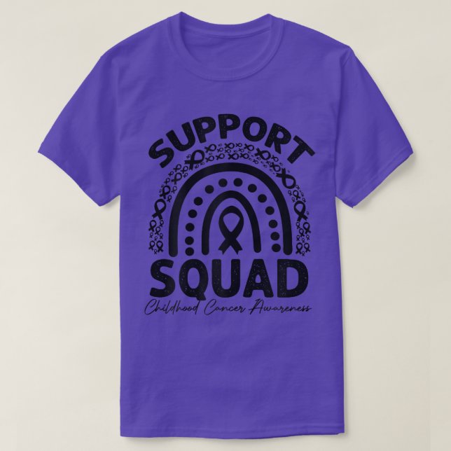 Womens Rainbow Support Squad Childhood Cancer Awar T-Shirt (Design Front)