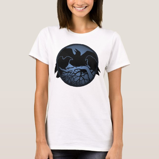 Women's Raven Art Shirt Ladies Crow / Raven Top (Front)