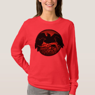 Women's Raven Art Shirts Lady's Crow / Raven Tops