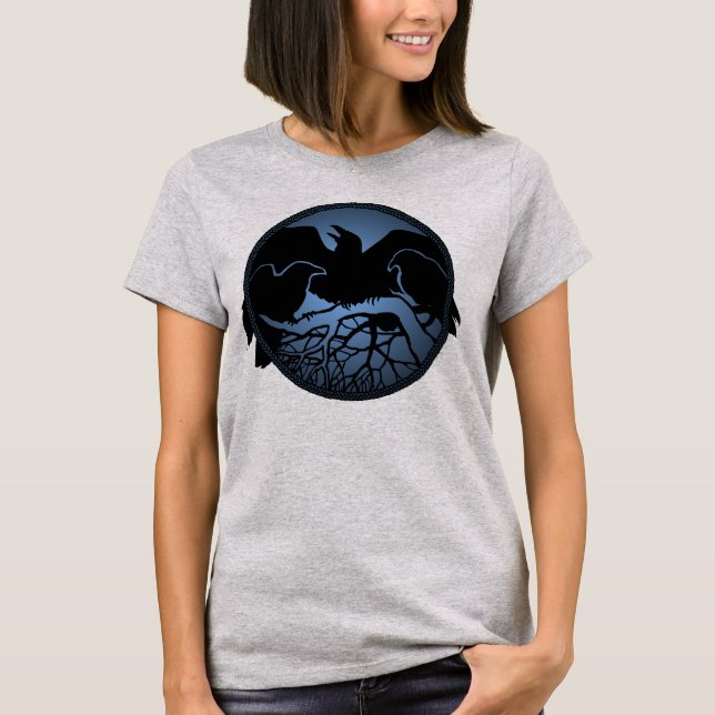 Women's Raven T-shirt Raven Crow Art Ladies Shirt (Front)