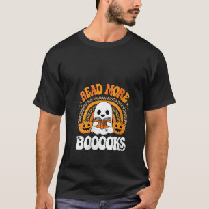 Womens Read More Books Booooks Ghost Pumpkin Cute T-Shirt
