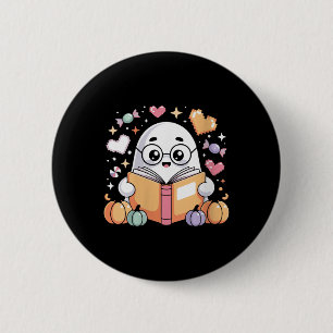 Womens Reading Ghost Halloween Art For Bookworms A 6 Cm Round Badge
