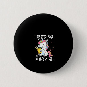 Womens Reading Is Magical Cute Book Lovers Nerds U 6 Cm Round Badge