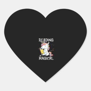 Womens Reading Is Magical Cute Book Lovers Nerds U Heart Sticker