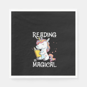 Womens Reading Is Magical Cute Book Lovers Nerds U Napkin