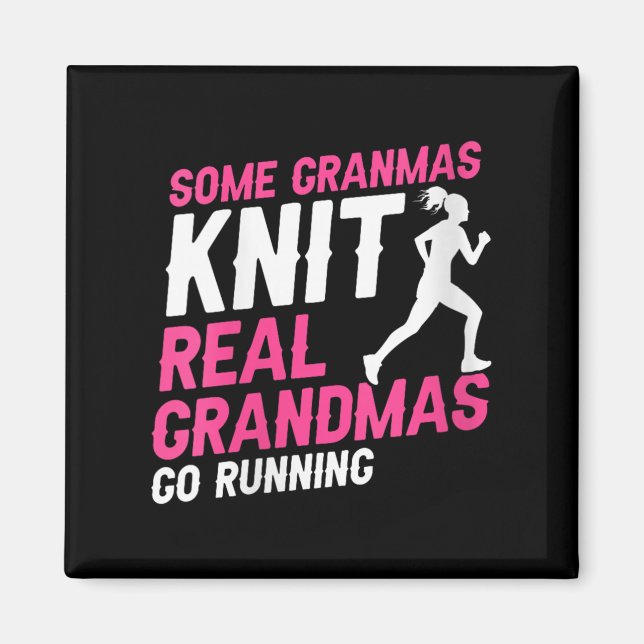 Womens Real Grandmas Who Run Funny Athletic Senior Magnet (Front)