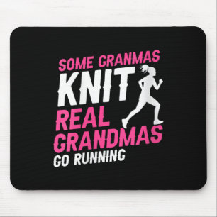 Womens Real Grandmas Who Run Funny Athletic Senior Mouse Pad