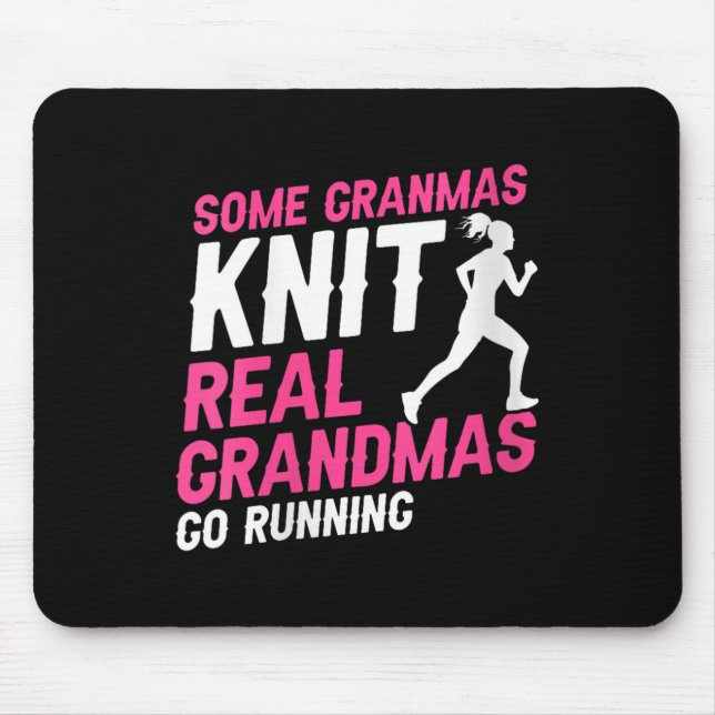 Womens Real Grandmas Who Run Funny Athletic Senior Mouse Pad (Front)