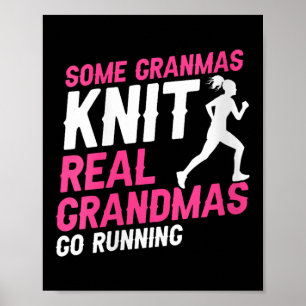 Womens Real Grandmas Who Run Funny Athletic Senior Poster