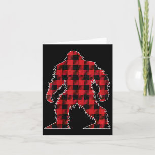 Womens Red Buffalo Plaid Bigfoot Matching Family C Card