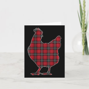 Womens Red Buffalo Plaid Chicken Matching Family C Card