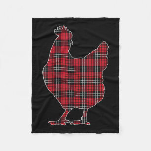 Womens Red Buffalo Plaid Chicken Matching Family C Fleece Blanket