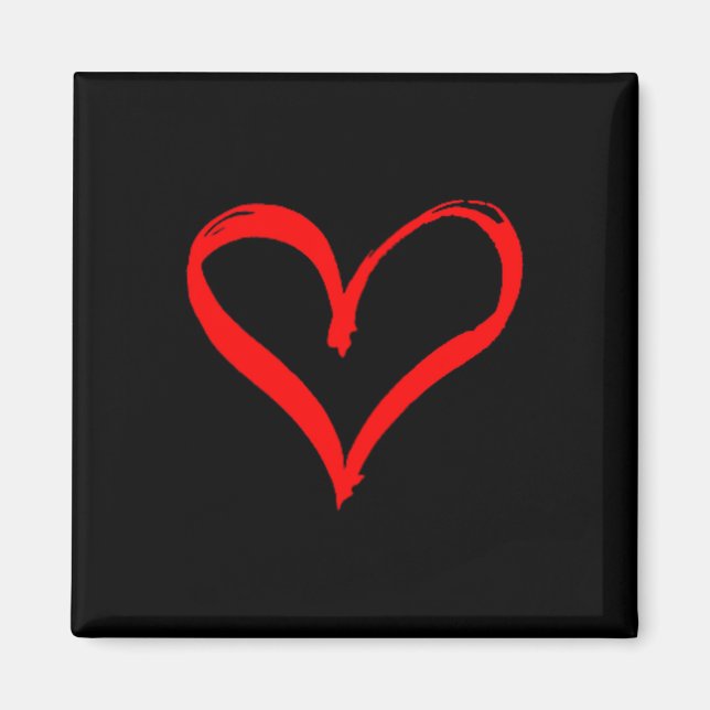 Women's Red Heart Funny Cute Design For Men Women  Magnet (Front)