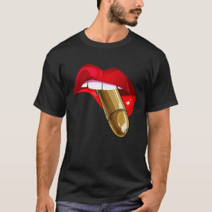 Womens Red Lip Not A Pepper Spray Kind Of Girl T-Shirt