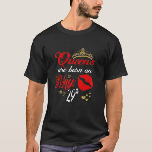 Womens Red Lips Queens Are Born On May 29Th Gemini T-Shirt