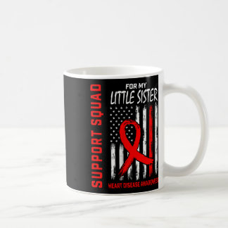 Womens Red Little Sister Heart Disease Awareness F Coffee Mug