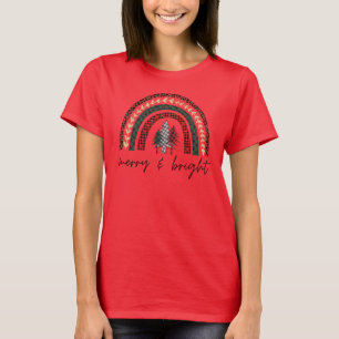 Women's Red Merry and Bright Christmas T-Shirt