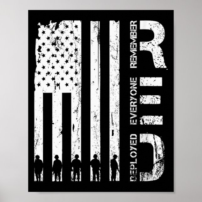 Womens Red Remember Everyone Deployed Military Fri Poster (Front)