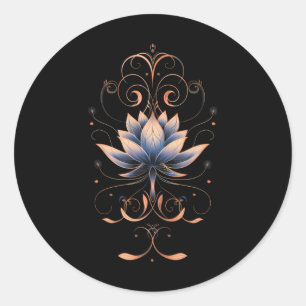 Womens Reiki Lotus Flower New Age Meditation Yoga Classic Round Sticker