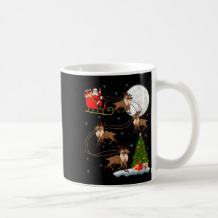 Womens Reindeer Santa Sleigh Flying Funny Magical Coffee Mug