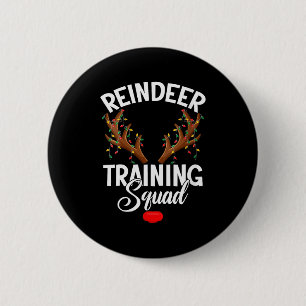 Womens Reindeer Training Squad Team Running Family 6 Cm Round Badge