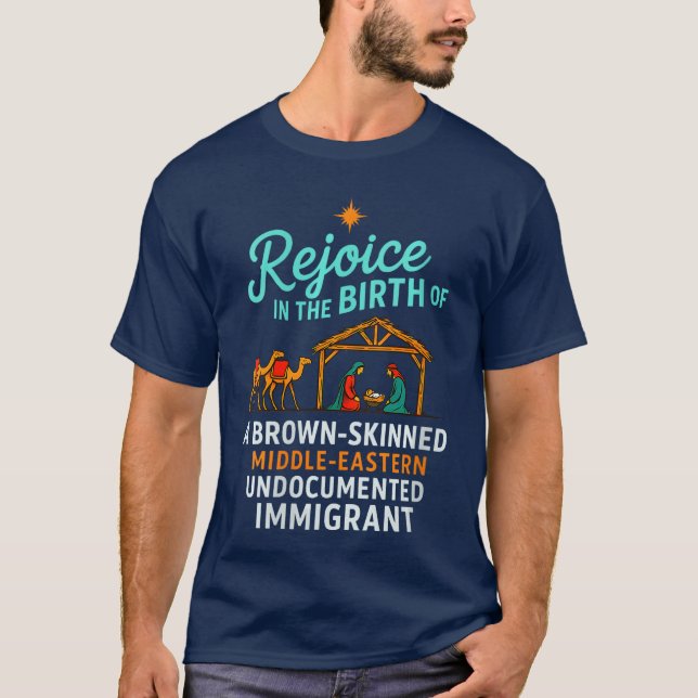 Womens Rejoice inhe Birth of A Brown Skinned Chris T-Shirt (Front)