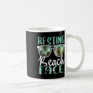 Womens Resting Beach Face Vintage Retro Funny Beac Coffee Mug