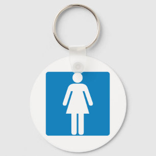 Women's Restroom Highway Sign Key Ring