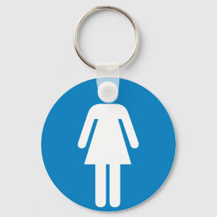 Women's Restroom Highway Sign Key Ring