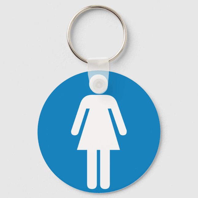 Women's Restroom Highway Sign Key Ring (Front)