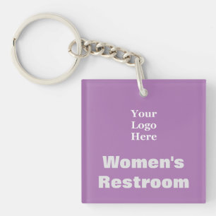 Women's Restroom Lavender Your Logo Here  Key Ring