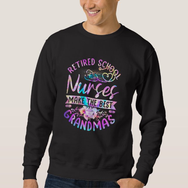 Womens Retired School Nurses Grandma Nursing Grand Sweatshirt (Front)