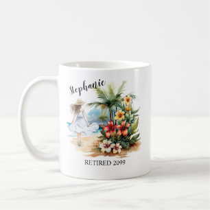 Women's Retirement Beach Aloha Flowers Coffee Mug