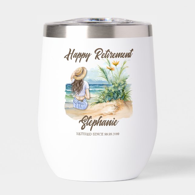 Women's Retirement Beach Theme Elegant Woman (Front)