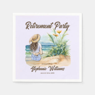 Women's Retirement Beach Theme Elegant Woman Napkin