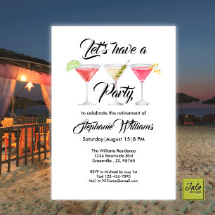 Women's retirement cocktail summer party invitation