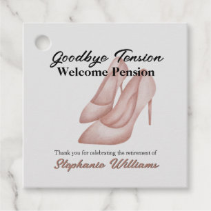 Women's Retirement Goodbye Tension Office Heels Favour Tags