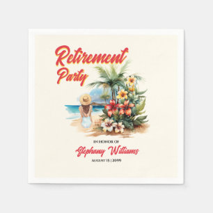 Women's Retirement Party Beach Aloha Woman  Napkin