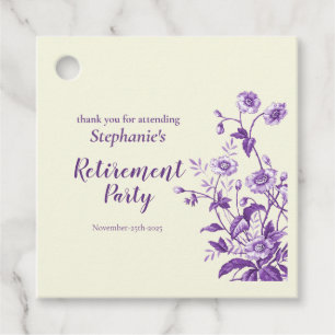 Women's Retirement Party Lavender Wildflower Favour Tags