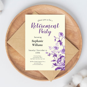 Women's Retirement Party Lavender Wildflower  Invitation