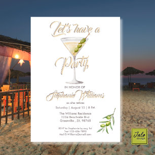 Women's Retirement Summer Cocktail Party Invitation