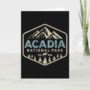 Womens Retro Acadia National Park Mountains Nature Card