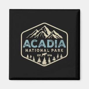 Womens Retro Acadia National Park Mountains Nature Magnet