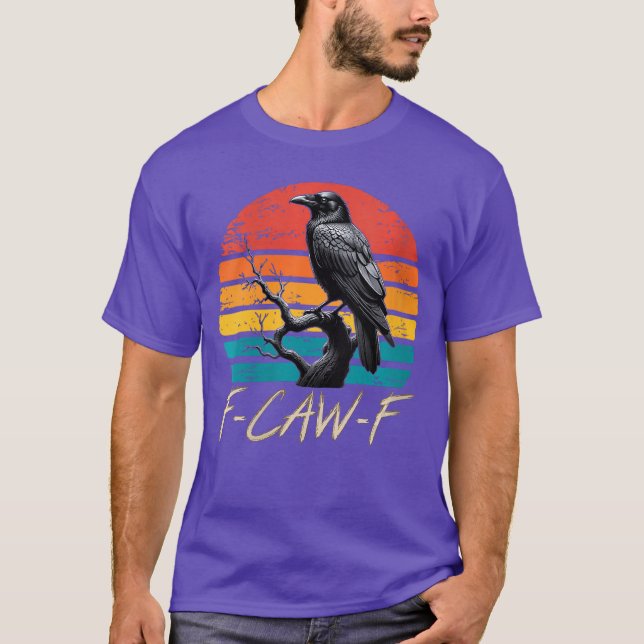 Womens Retro awF Black Bird Crow Funny Crow Bird C T-Shirt (Front)