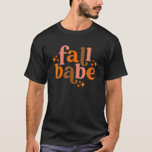 Womens Retro Babe Fall Pumpkin Spice Autumn Thankg T-Shirt